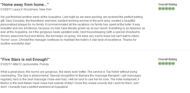 Acqualina reviews